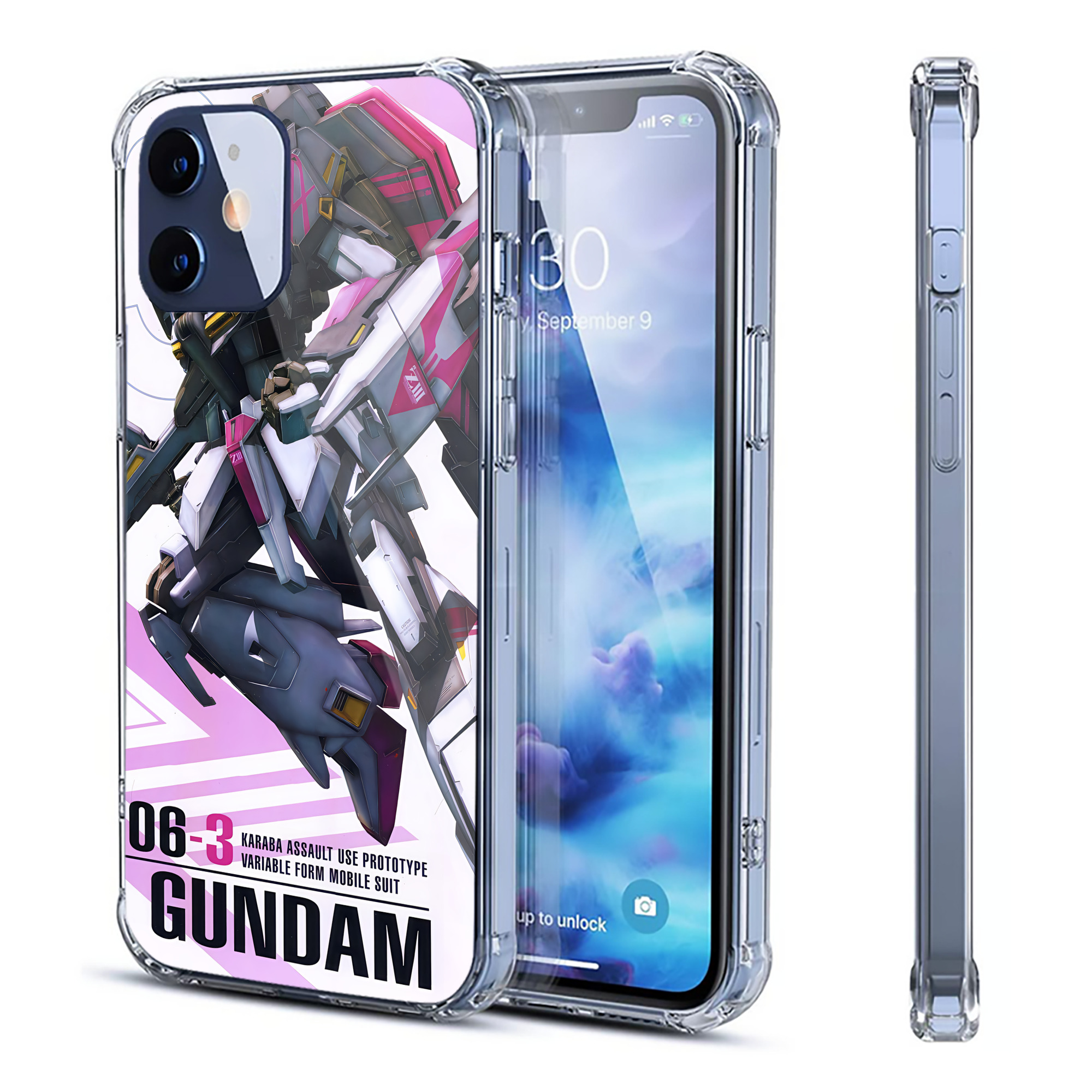 （画像用） 機動戦士ガンダム Mobile Suit Gundam 【iPhone 12シリーズ対応】透明スマホケース（クリアソフトケース）